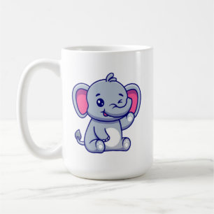 Mug Bébé éléphant mignon assis dessin animé-23800