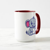 Mug Bébé éléphant mignon assis dessin animé-23800 (Devant droit)