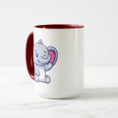 Mug Bébé éléphant mignon assis dessin animé-23800 (Devant gauche)