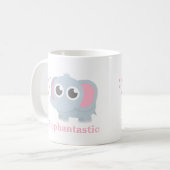 Mug Bébé éléphant mignon avec amour pour les filles (Devant gauche)