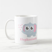 Mug Bébé éléphant mignon avec amour pour les filles (Gauche)
