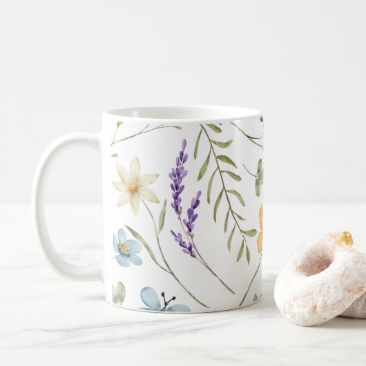 Mug Bébé en fleurs de jardin sauvage (Avec donut)