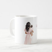Mug Bébé en robe rose femme noire (Devant gauche)