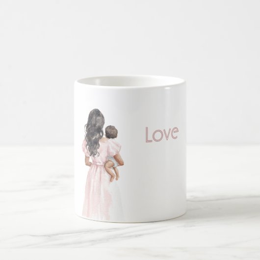 Mug Bébé en robe rose femme noire (Centre)