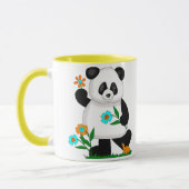 Mug Bébé Enfants Panda Avec Fleurs 2 (Gauche)