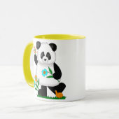 Mug Bébé Enfants Panda Avec Fleurs 2 (Devant gauche)