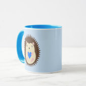 Mug Bébé Garçon Hérisson Cœur Bleu (Devant gauche)
