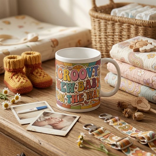 Mug Bébé Groovy en Route Rétro Soleil