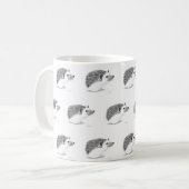 Mug Bébé hérisson mignon animal aquarelle noir café (Devant gauche)