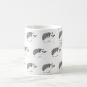 Mug Bébé hérisson mignon animal aquarelle noir café (Centre)