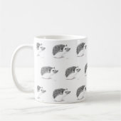 Mug Bébé hérisson mignon animal aquarelle noir café (Gauche)