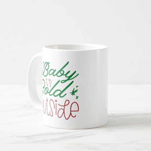 Mug Bébé Il fait froid dehors (Devant gauche)