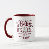 Mug Bébé il fait froid dehors Maroon Vacances de Noël (Gauche)