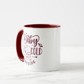 Mug Bébé il fait froid dehors Maroon Vacances de Noël (Devant gauche)