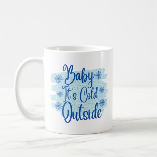 Mug Bébé Il fait froid dehors vacances (Gauche)