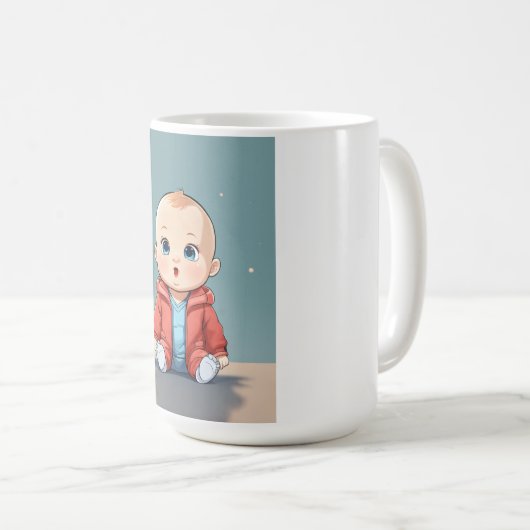 Mug Bébé intelligent - Minuscule visage penseur (Devant droit)