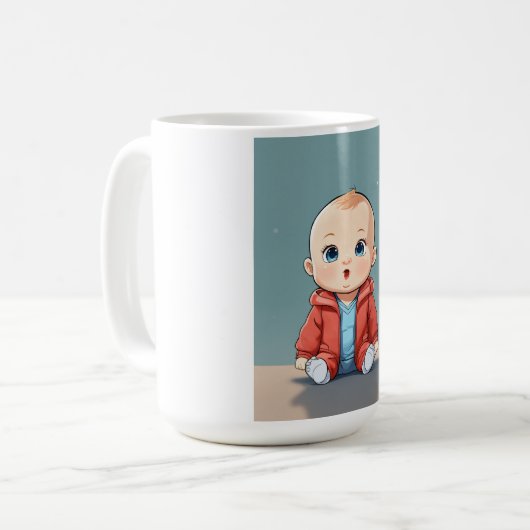 Mug Bébé intelligent - Minuscule visage penseur (Devant gauche)