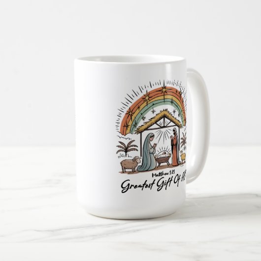 Mug Bébé Jésus Marie Joseph Nativité Christian (Devant droit)