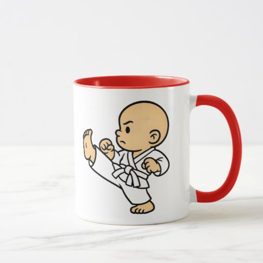 Mug bébé karatéka en action. (Droite)