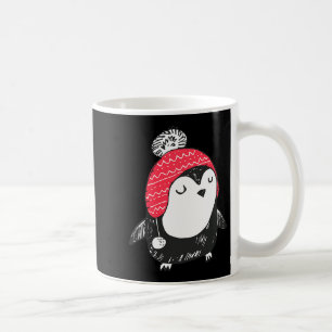 Mug Bébé manchot mignon de Noël portant un chapeau d'h