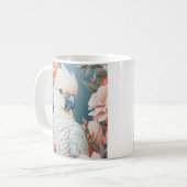 Mug Bébé mignon Cockatoo Parrot Fleurs roses douces (Devant gauche)