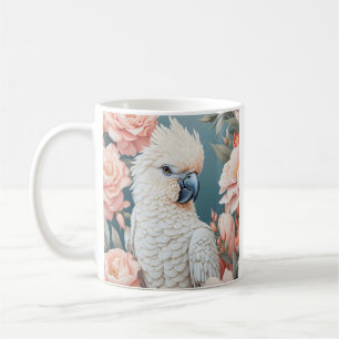 Mug Bébé mignon Cockatoo Parrot Fleurs roses douces