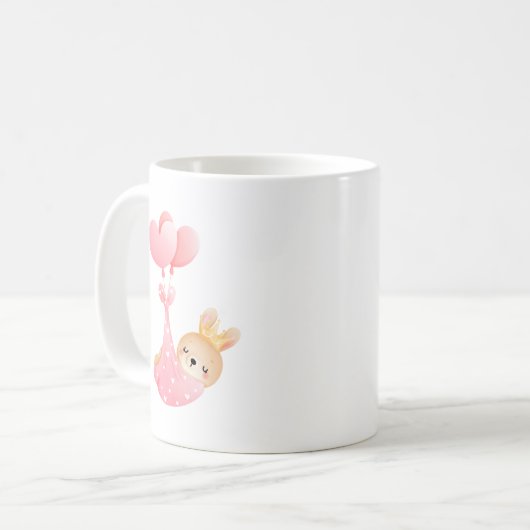 Mug Bébé mignon dans une couverture de coeur (Devant gauche)