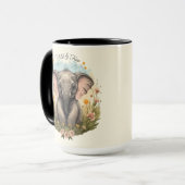 Mug Bébé mignon Eléphant Calf Fleur sauvage Wanderlust (Devant gauche)