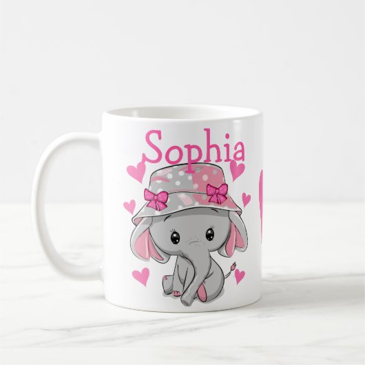 Mug Bébé mignon Eléphant fille (Gauche)