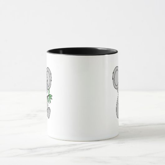 Mug Bébé mignon Koala avec Eucalyptus Feuilles (Centre)