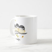 Mug Bébé mignon oiseau 3 poulets sur la branche de l'a (Devant gauche)