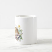 Mug Bébé mignon (petites oreilles) avec fleurs (Centre)