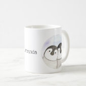 Mug Bébé mignon pingouins Nom personnalisé Pingouin ca (Devant droit)