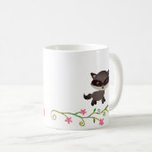 Mug Bébé mignon Raccoon avec fleurs (Devant droit)