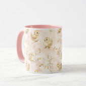 Mug Bébé mignon rose Pastel Motif d'aquarelle (Devant gauche)