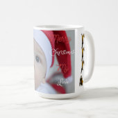 Mug Bébé Noël du Père Noël Photo (Devant droit)