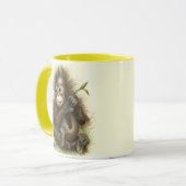 Mug Bébé orang-outan avec des feuilles (Devant gauche)