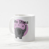 Mug Bébé pas Kawaii mignon bébé éléphant gris & violet (Devant gauche)