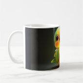 Mug bébé perroquet vert et jaune tenant un an (Gauche)