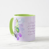 Mug Bébé Pixie riant sur le bouchon de boue à dos de c (Devant gauche)