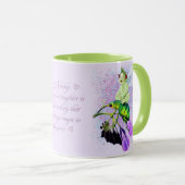 Mug Bébé Pixie riant sur le bouchon de boue à dos de c (Devant droit)