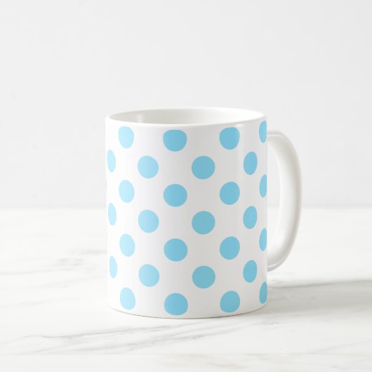 Mug Bébé pois bleu et blanc (Devant droit)