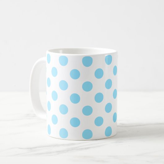 Mug Bébé pois bleu et blanc (Devant gauche)