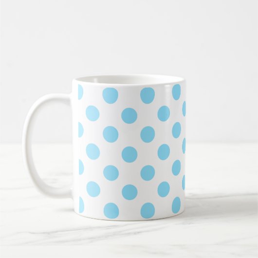 Mug Bébé pois bleu et blanc (Gauche)