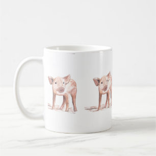 Mug Bébé porcelet cochon art Animal Aquarelle ferme