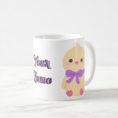 Mug Bébé Poussin Assis Mignon Kawaii Arc Violet (Devant droit)