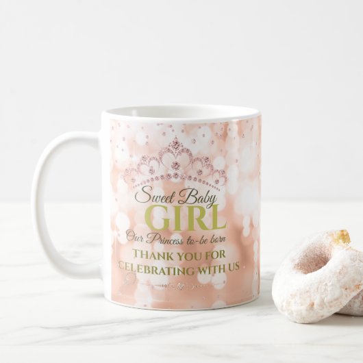 Mug Bébé rose rose rose Rose or doux  (Avec donut)