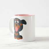 Mug Bébé Rottweiler Cartoon Mignon (Devant gauche)