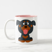 Mug Bébé Rottweiler Cartoon Mignon (Gauche)