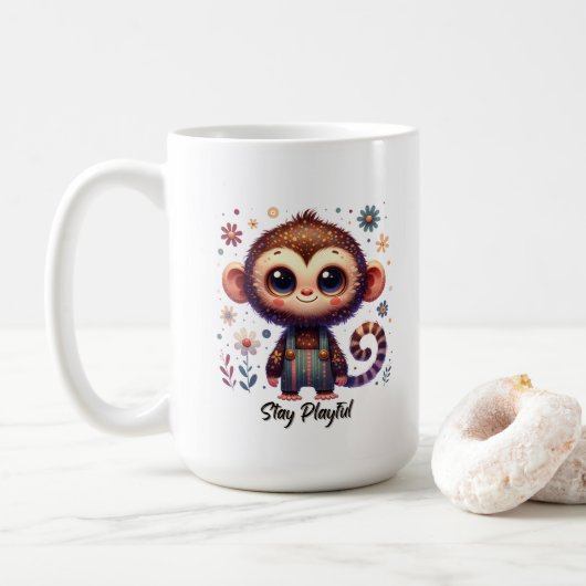 Mug Bébé singe mignon (Avec donut)